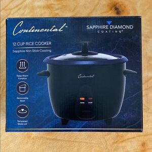 Continental 12 Cup Rice Cooker - Black